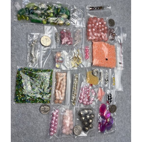 Assorted Beads & Findings for Jewelry Making - Picture 1 of 9